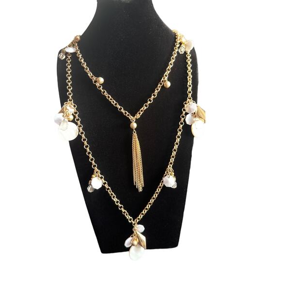 VTG Lot Of 5 Gold‎ Tone Statement Necklaces One Liz Claiborne LCI - Picture 2 of 6